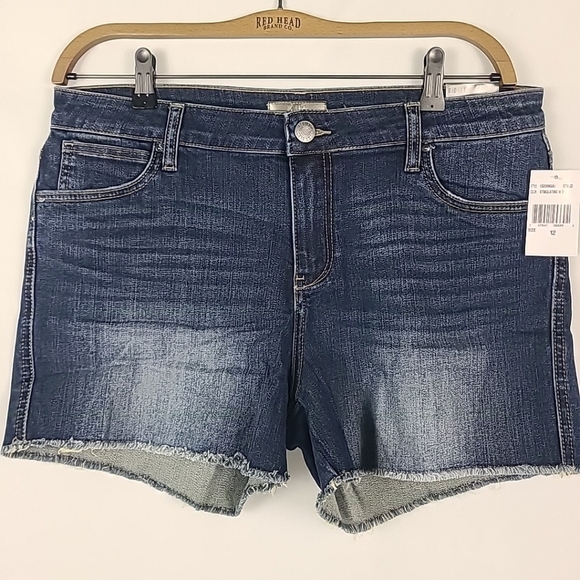 KUT from the Kloth Women's Gidget Fray Short Denim Shorts Stimulating W/D Sz 12 - Picture 1 of 6